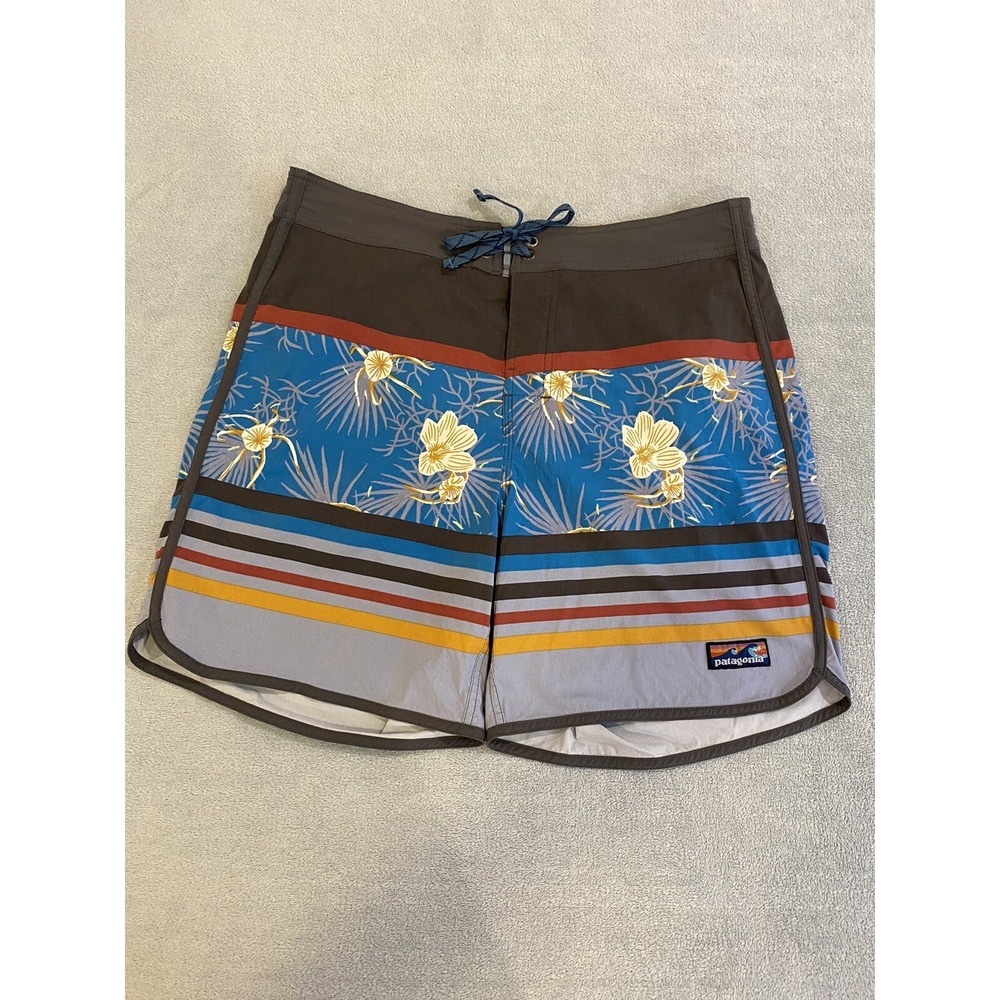 PATAGONIA Men Wavefarer Board Shorts 20" Long 8" Inseam Swim Trunk MultiColor 34